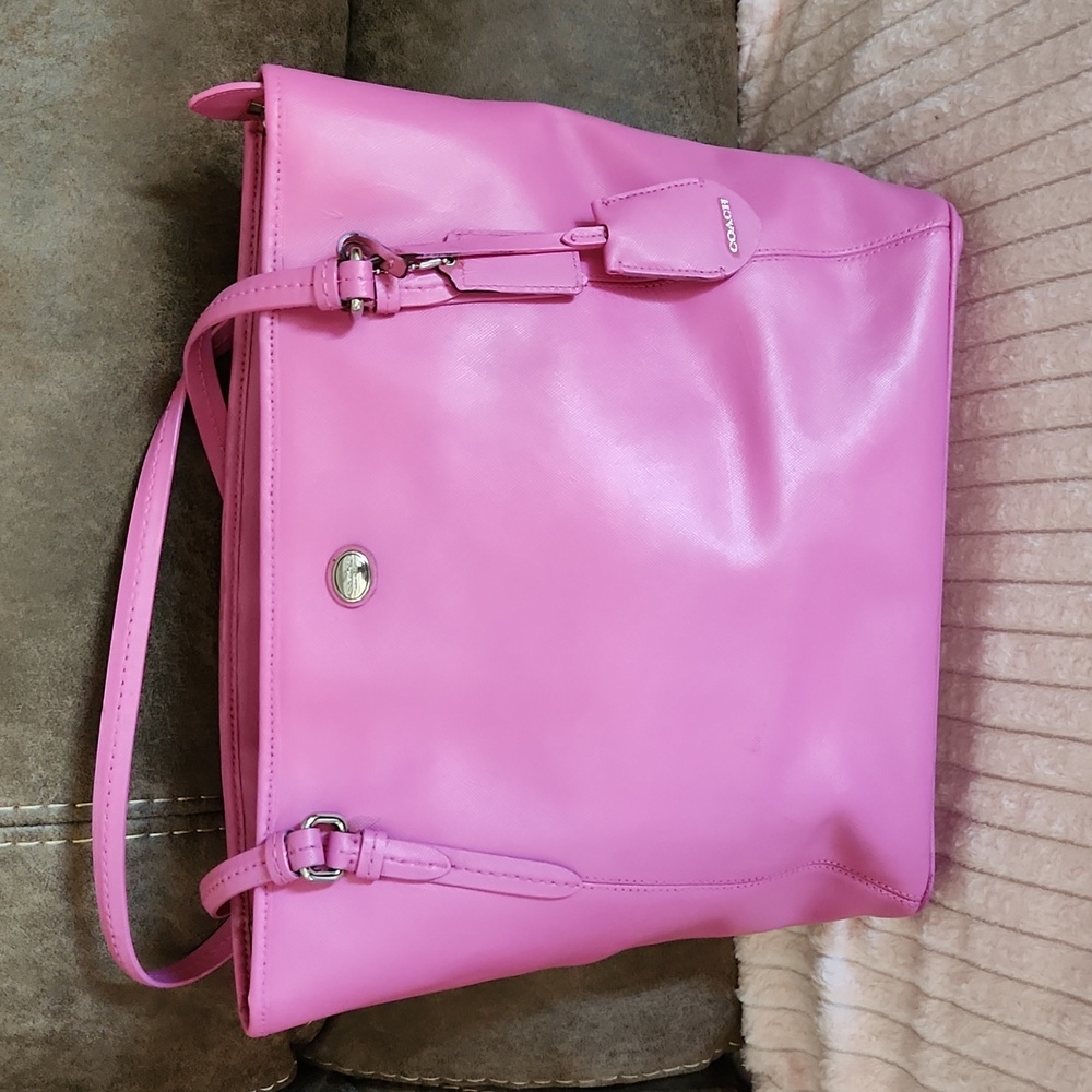 Coach hot pink tote